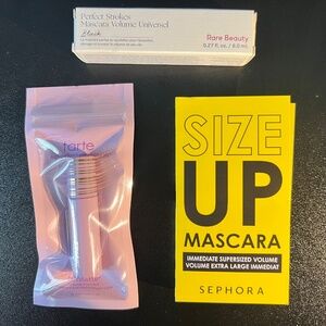 3-PIECE MASCARA SET – TARTE TUBING, RARE BEAUTY PERFECT STROKES, SEPHORA SIZE UP